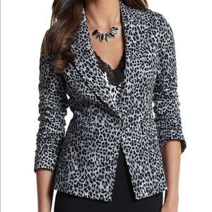 White House Black Market Leopard Print Blazer 14